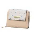 Women Basic Flower Pattern Buckle Zipper Design PU Wallet - Image 4