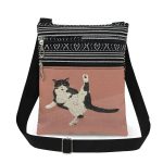 Wholesale Fashion Cute Double Zipper Cat Printed Shoulder Bag - Image 4