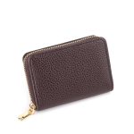 Women'S Fashion Lychee Organ Card Holder Multiple Card Slots Solid PU Zipper Wallet - Image 5