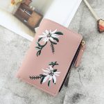 Women Fashion Embroidered Floral Ornament Buckle Vertical Check Wallet - Image 6