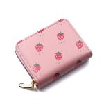 Women Fashion Strawberry Zipper Compact Wallet - Image 5