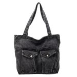 Wholesale Women Fashion Casual Large Capacity Denim Tote Bag - Image 5