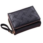 Women Fashion Embroidered Heart Tri-Fold Zipper Wallet - Image 5