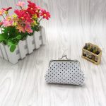 Women Fashion Dot Fabric Compact Clip Wallet - Image 5