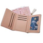 Women Fashion Simple Flap Tassel Pendant Mini PU Wallet - Image 5