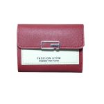 Women Minimalist Trifold Flap Mini Wallet Card - Image 5