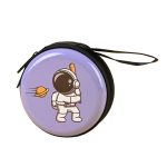 Women Cartoon Astronaut Round Mini Tinplate Zipper Wallet - Image 4