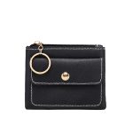 Women Fashion Casual Solid Color PU Zipper Wallets - Image 5