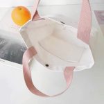 Wholesale Women Simple Cartoon Cute Lamb Print Canvas Shopping Bag - Image 4