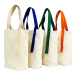 Wholesale Simple Multicolor Ribbon Canvas Tote Bag - Image 4
