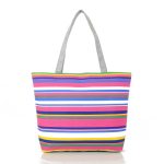 Wholesale Women Fashion Canvas Stripe Tote Bag - Image 6