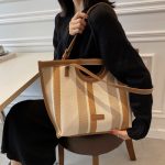Wholesale Women Fashion Canvas Stripe Shoulder Bag - Image 6
