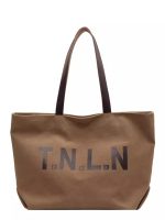 Wholesale Simple Large-Capacity Letter-Print Canvas Tote Bag - Image 5