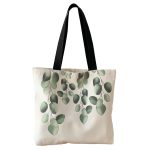 Wholesale Women Simple Leaf Print Large-Capacity Canvas Tote Bag - Image 4