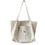 Wholesale Women Simple Large Capacity Solid Color Canvas Tote Bag - Image 5