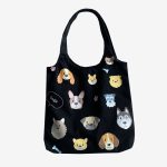 Wholesale Women Fashion Cartoon Dog Print Large Capacity Canvas Tote Bag - Image 5