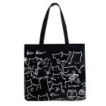 Wholesale Women Cartoon Animal Print Large Capacity Canvas Tote Bag - Image 5