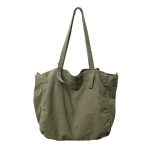Women Fashion Retro Solid Color Large Capacity Canvas Tote Bag - Image 5
