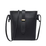 Wholesale Women Fashionable Simple Solid Color Square Zipper Mini Single Shoulder Crossbody Bucket Bag - Image 5