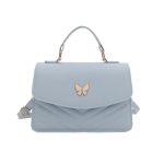 Wholesale Women Fashion Casual Solid Color Butterfly Clasp Small Square Crossbody Bag - Image 5