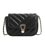 Wholesale Women Fashion Solid Color Flap Lock Square Chain PU Crossbody Bag - Image 5