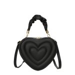 Wholesale Women Fashion Solid Color Heart-Shaped Zipper Mini Handle Crossbody Bag - Image 5