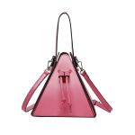 Women Fashion Solid Color Drawstring Triangle Handle Crossbody Bag - Image 5