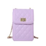Women Fashion Rhomboid Flap Lock Rectangular Chain Crossbody Bag - Image 5