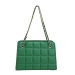 Women'S Fashion Check Indentation Simple Chain Small Square Bag - Image 5