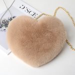 Wholesale Women Fashion Cute Heart Shaped Solid Color Plush Crossbody Bag - Image 6