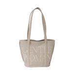 Wholesale Women Fashion Casual Solid Color Letter Embroidery Large Capacity Linen Jute Bags - Image 5