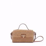 Women Casual Flap Buckle Weave Design Straw Crossbody Bag - Image 5