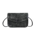 Women Fashion Solid Color Pattern Hollow Square Flap Cross Body Bag - Image 5