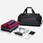 Wholesale Men Leisure Sports Color Matching Dry And Wet Separation Oxford Duffle Bag - Image 4