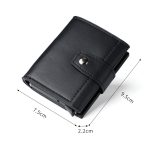 Men Fashion Casual Solid Color Three-Fold Automatic Pumple Card Multi-Card Wallet - Image 5