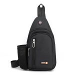 Wholesale Travel Sports Men Casual Zipper Design Solid Color Large Capacity Waist Shoulder Bag - Image 5