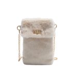 Women Fashion Casual Autumn And Winter Solid Color Plush Chain Shoulder Bag - Image 5