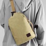 Men Leisure Sports Commuter Canvas Chest Bag - Image 2