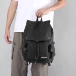Wholesale Men Casual Sports Commuter Letter Canvas Backpacks Bag - Image 5