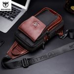 Wholesale Men Vintage Zipper Buckle Design Multi Pocket Business Leather Chest Bag - Image 5