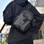 Wholesale Men Fashion Casual Basic Commuter Solid Color Nylon Chest Bag