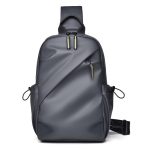 Wholesale Men Fashion Casual Basic Commuter Solid Color Nylon Chest Bag - Image 5