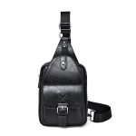 Wholesale Men Casual Vintage Commuter Zipper PU Chest Bag - Image 5