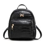 Wholesale Women Fashion Casual Solid Color Crocodile Pattern Mini Backpack - Image 5