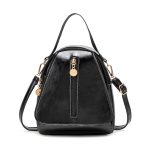Wholesale Women Fashion Casual Solid Color Oil Wax Leather Backpack - Image 5