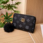 Women Fashion Circle Love Star Four-Leaf Clover Print Card Slot Short Wallet - Image 6