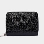 Fashion Solid Color Crocodile Zipper Wallet - Image 5