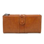 Wholesale Women Vintage Waxed Leather Rfid Anti-Magnetic Wallet - Image 2