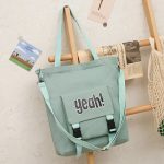 Wholesale Student Campus Large-Capacity Square Canvas Shoulder Tote Bag Letter Shopping Bag - Image 7