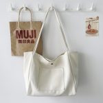 Wholesale Fashion Women Large-Capacity Portable Tote Bag Simple College Student Canvas Shopping Bag - Image 2
